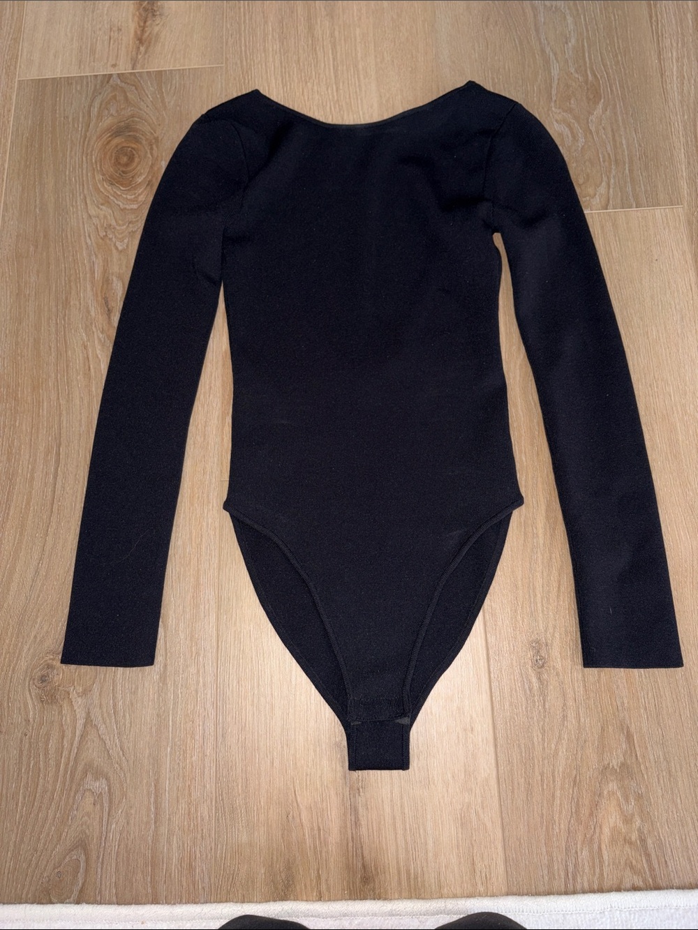 Zara Black Long-Sleeve Bodysuit With Rhinestone Detailing